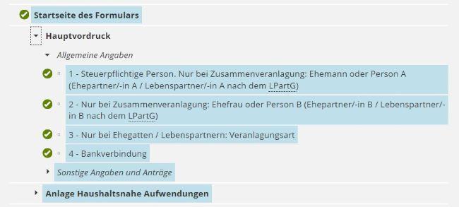 Скриншот из Elster с данными о налогоплательщиках в разделе Hauptvordruck.