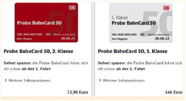 Скриншот BahnCard 50