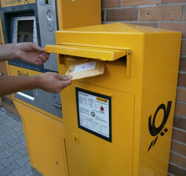 Отправление Warensendung через немецкий почтовый ящик. 